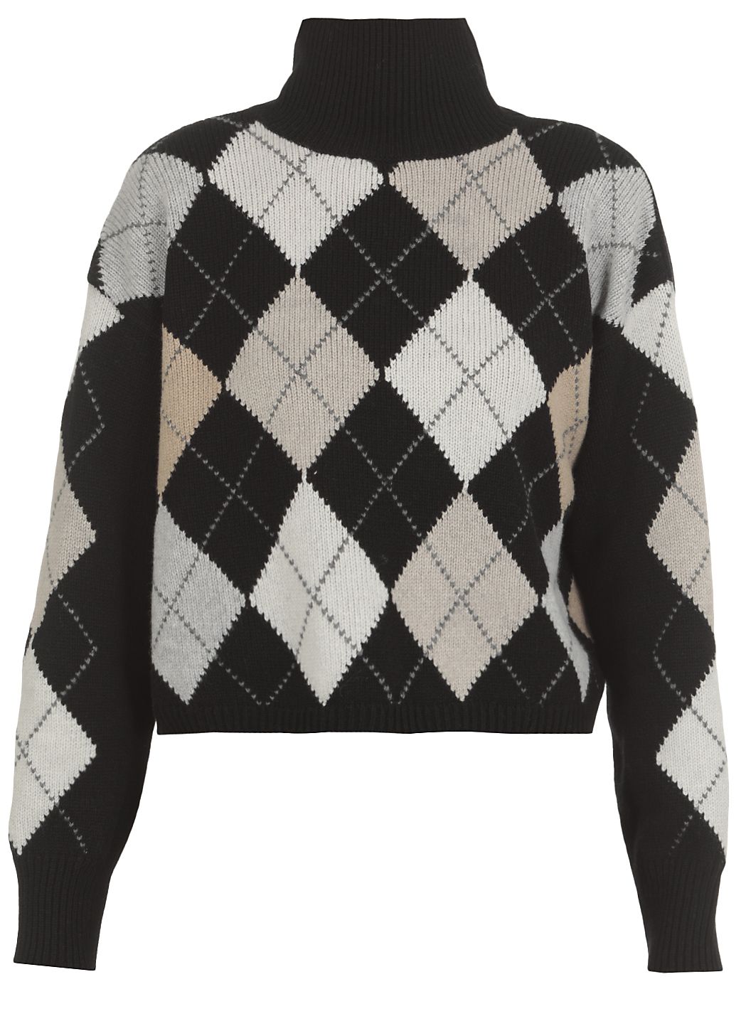 Wool and cashmere checked sweater