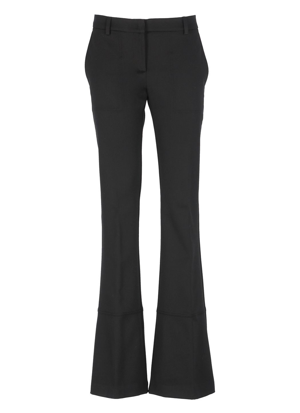 Wool blend flared trousers