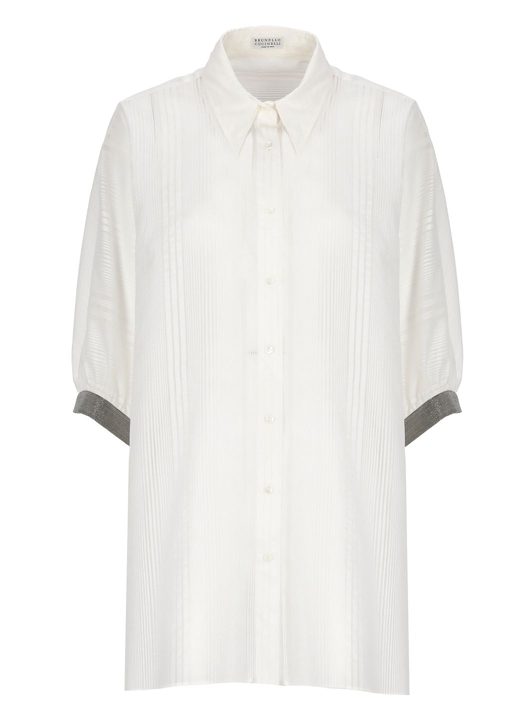 Camicia Sheer Stripe in cotone e seta