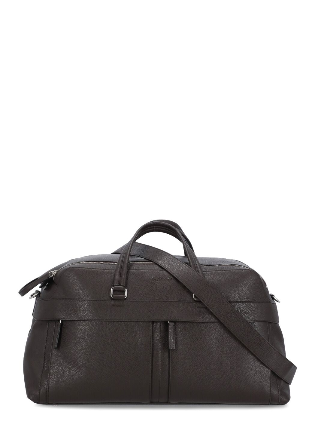 Micron leather duffle bag with shoulder strap