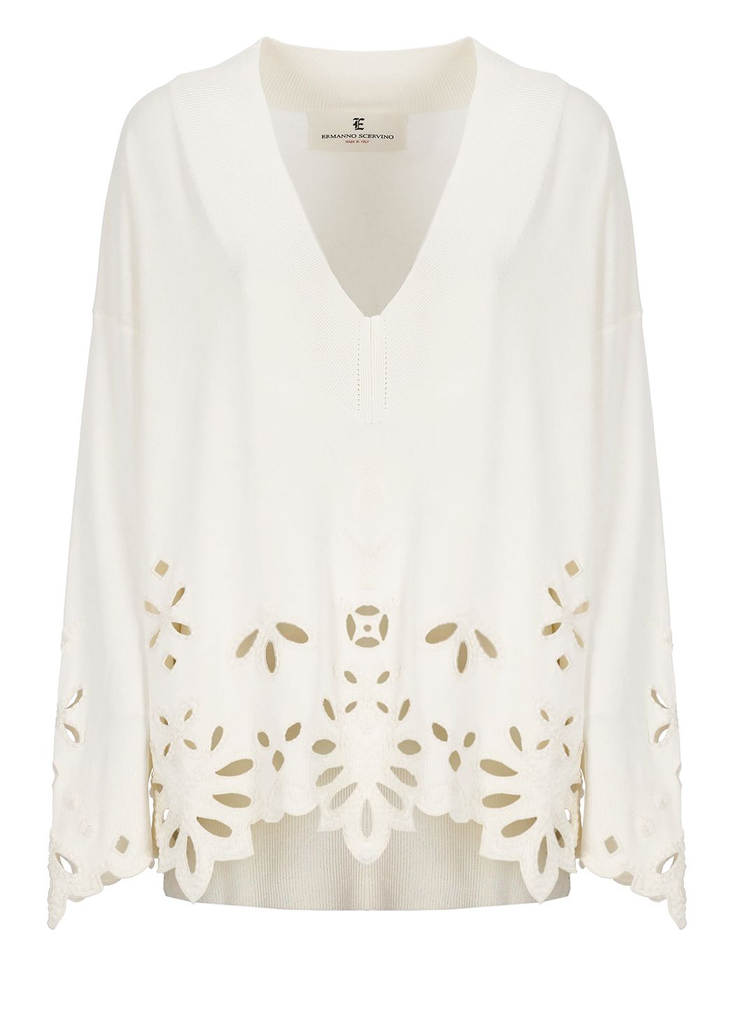 Viscose sweater with embroideries