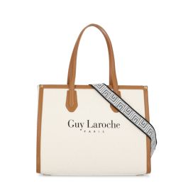 Guy Laroche Hand Bag In Beige Canvas in Natural