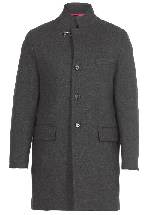 Wool mono-breasted coat
