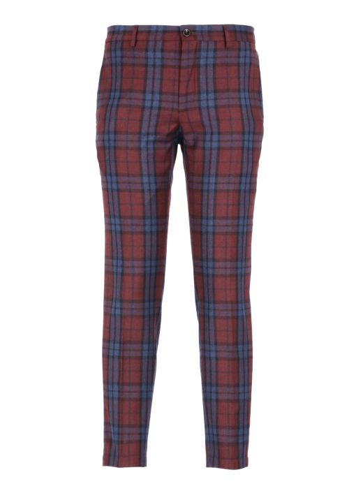 Wool checked trousers