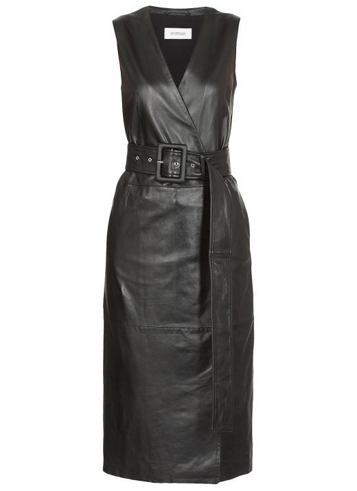 Leather sleeveless dress