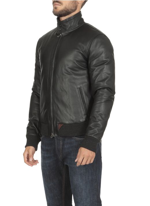 Nuvola leather down jacket