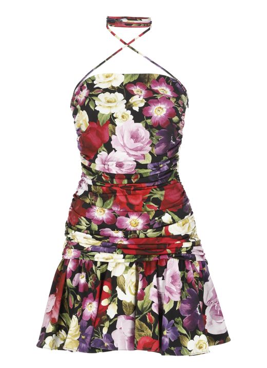 Draped floral dress