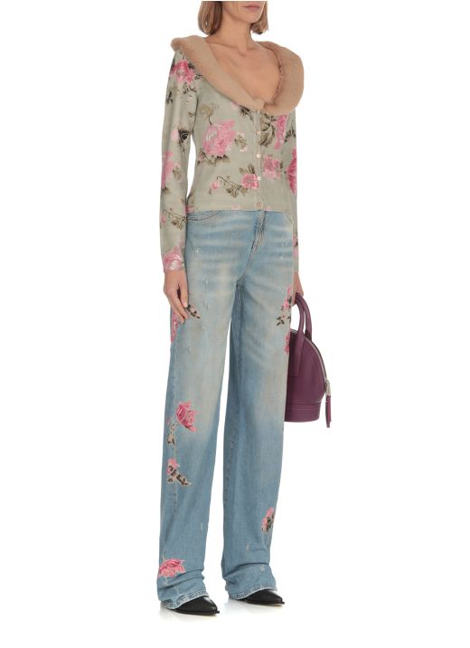 Jeans with floreal embroidery