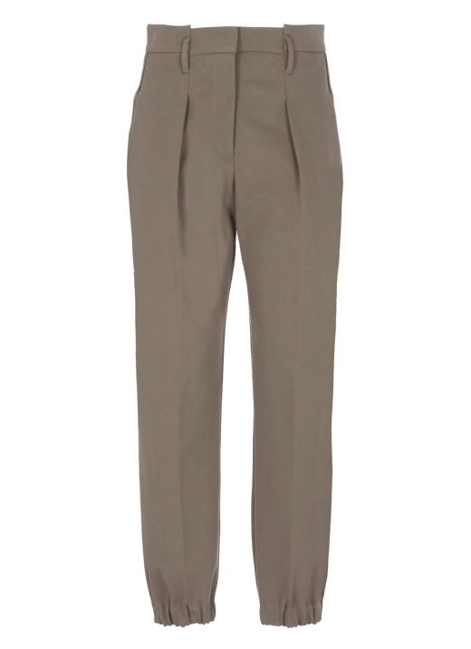 Tailored trousers in cotton twill
