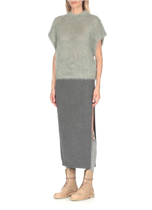 Horizontal Rib knitted skirt