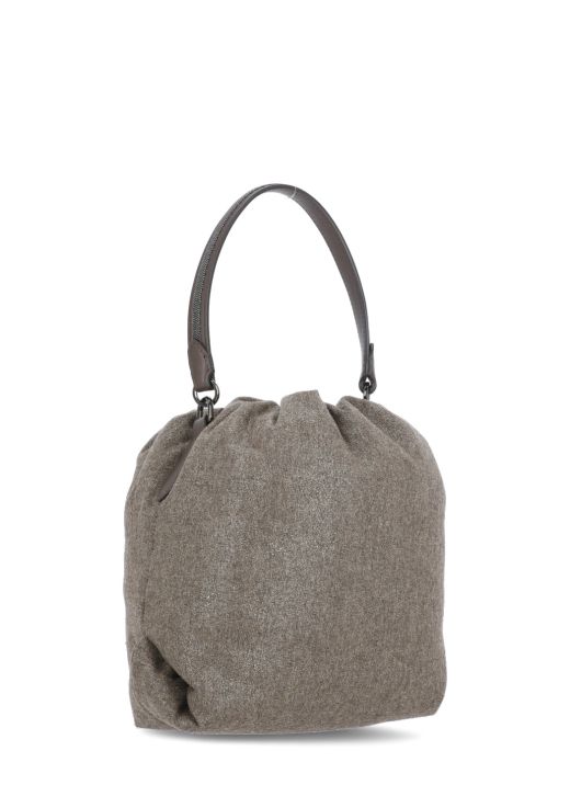 Lame' wool bucket bag