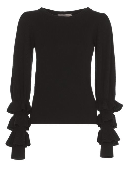 Wool silk and cashmere sweater