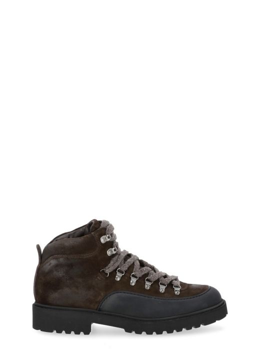 Suede leather lace up boots