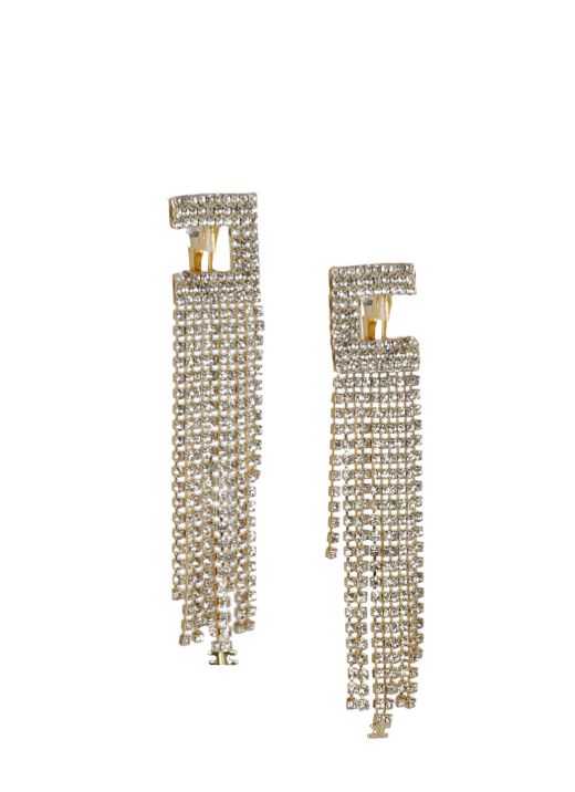 Earrings with pendants and strass