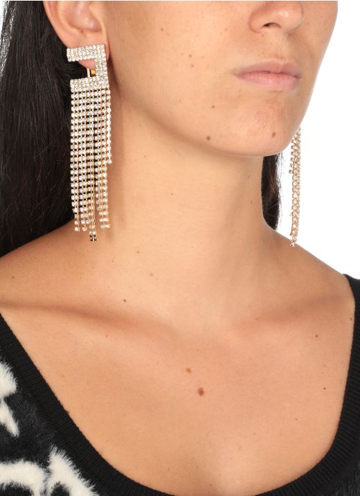 Earrings with pendants and strass