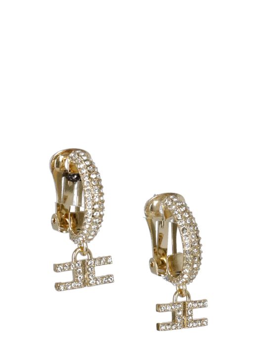 Earrings with logo and strass