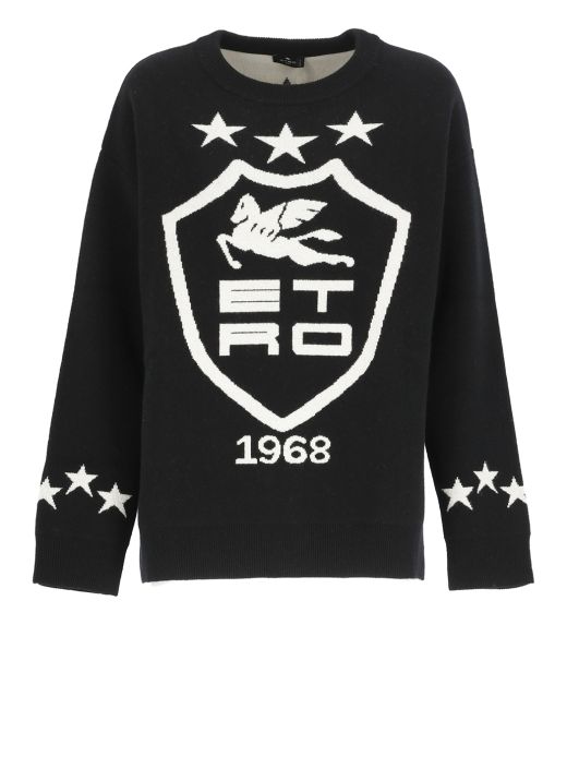 Wool sweater with coat of arms