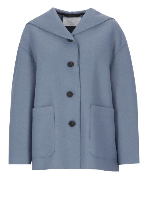 Wool hooded coat