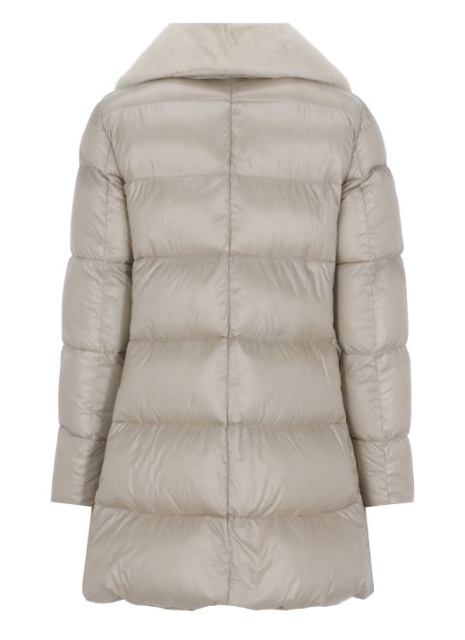 Down jacket with eco fur collar