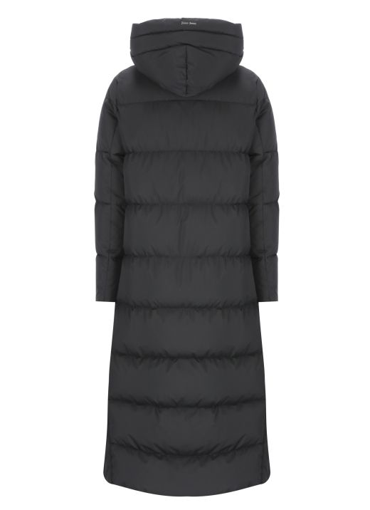 Qulted long down jacket