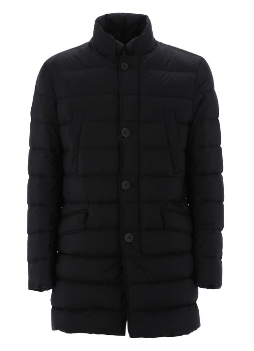 Long quilted down jacket