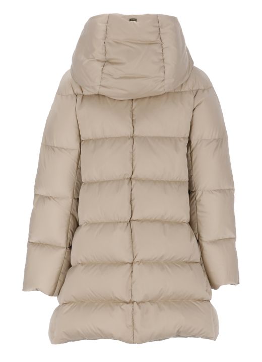 Hooded long down jacket