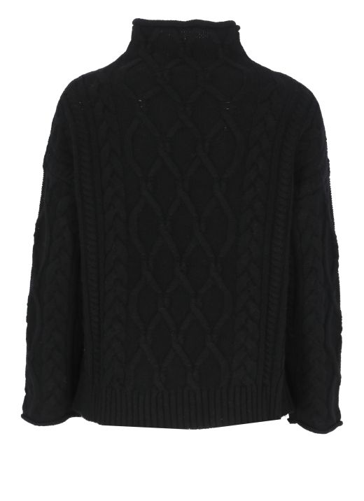 Sweater with aran knit
