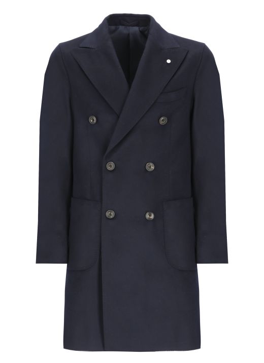 Wool and cashmere double-breasted coat