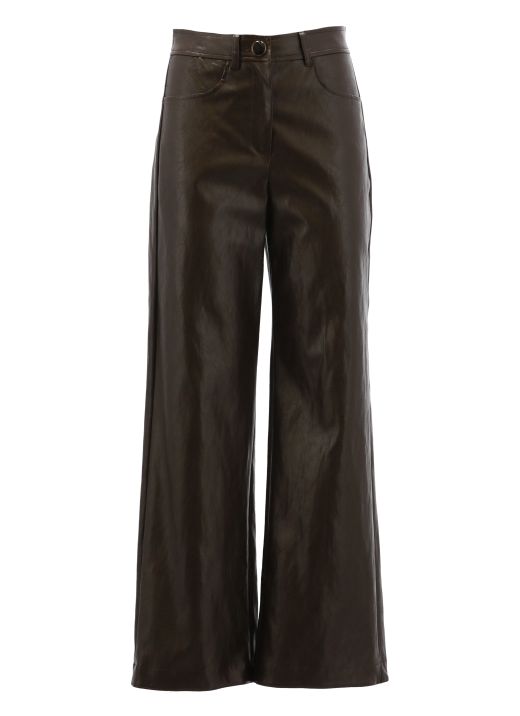 Eco leather flared trousers