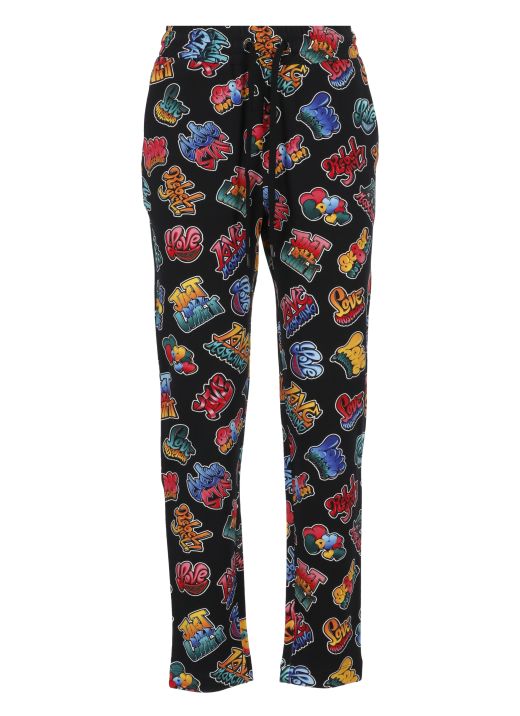 Truck pants with multicolor logos