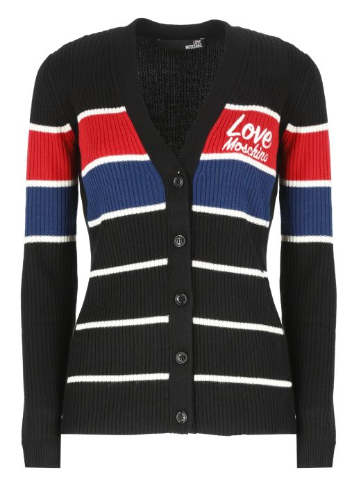 Loged knitted cardigan