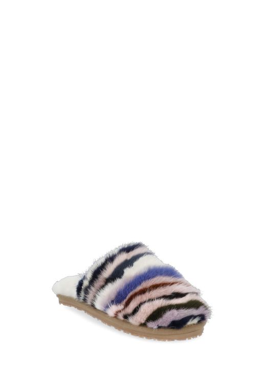Mink Stripy slippers