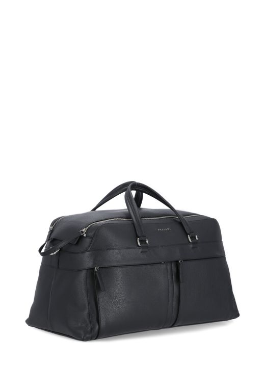 Micron pebbled leather duffel bag