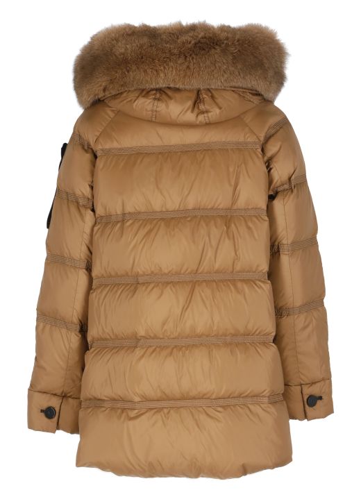 Down jacket with fox fur