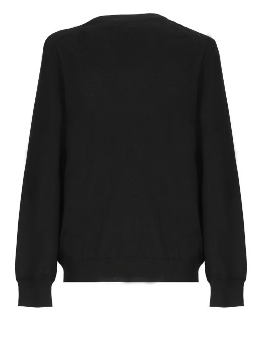 Wool sweater with logo