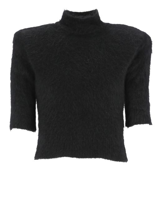 Maglia cropped in mohair
