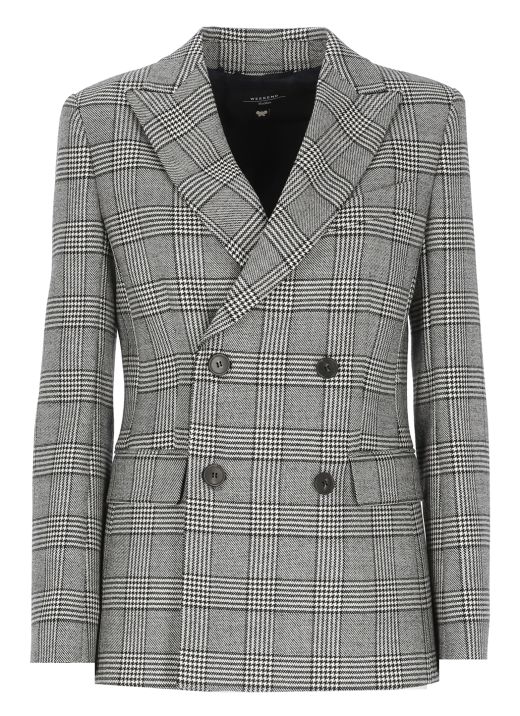 Glen plaid double breasted jacket