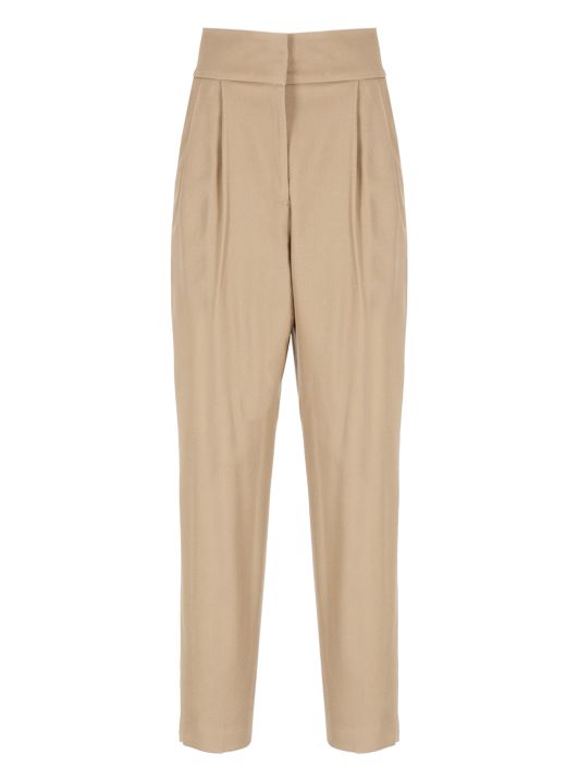 Viscose and virgin wool trousers