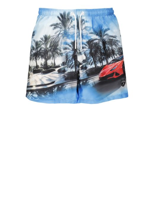 Swimming trunks with print