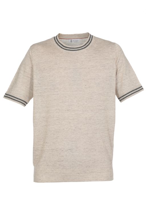 Linen and cotton t-shirt