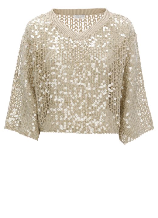 Sweater with paillettes
