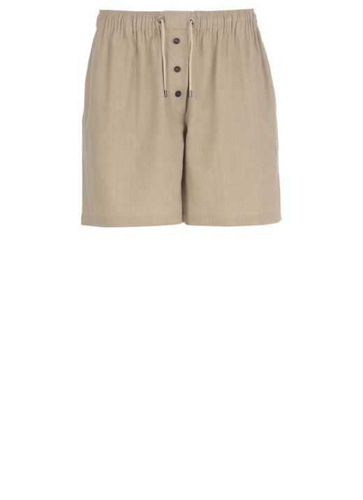 Linen short with folds