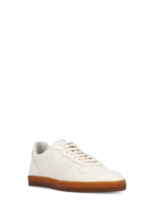 Pebbled leather sneaker