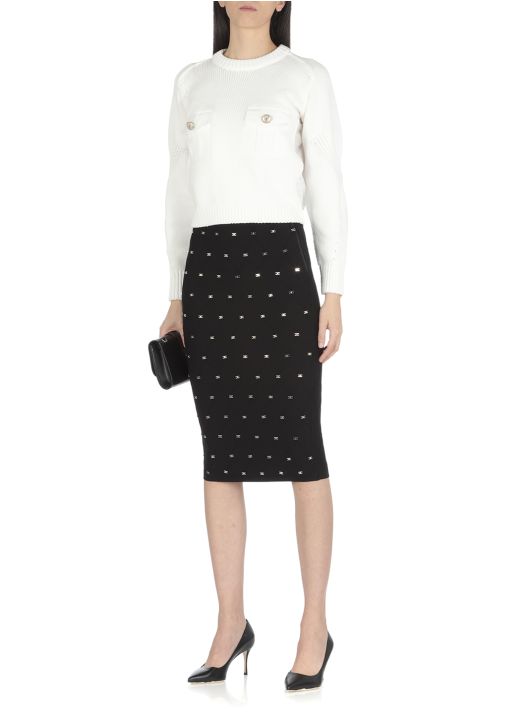 Knitted pencil skirt