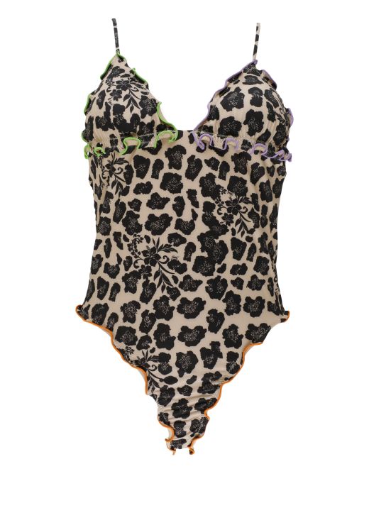 Swimsuit with rouches
