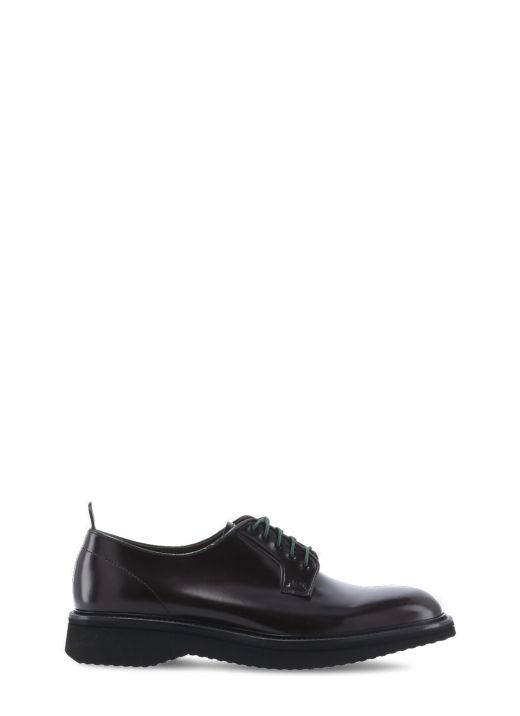 Polished leather lace-up shoes
