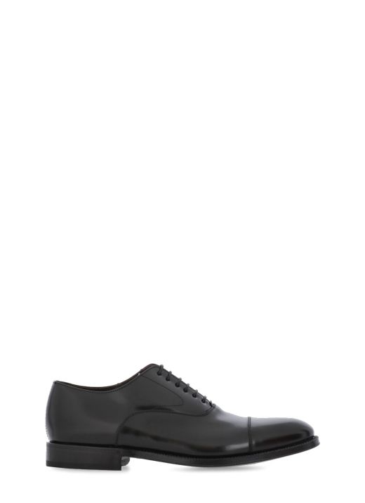 Polished leather lace-up shoes