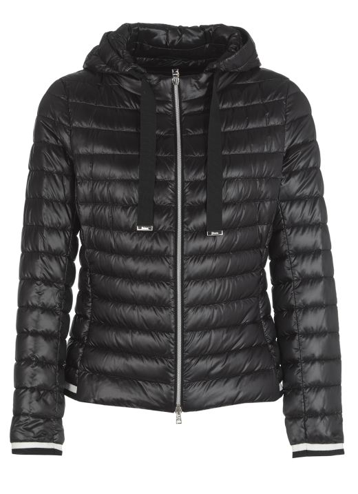 Padded and quilted down jacket