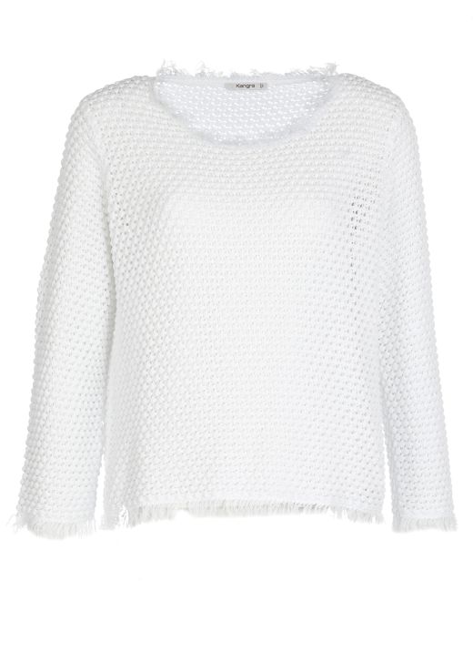 Cotton openwork sweater
