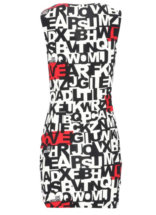 Draped dress with print